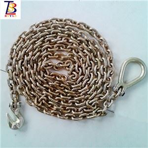 5/16 "เกรด 70 Binder Chain โซ่ Binder ชุบโครเมี่ยมชุบสังกะสีพร้อมตะขอสำหรับการขนส่ง