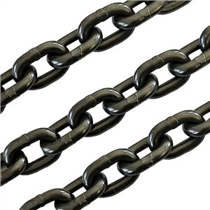ใช้กันอย่างแพร่หลาย G80 25*75mm Black Hoist Lifting Link Chain